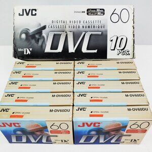 JVC MiniDV DVC Video Tapes 10 Pack 60 Minute Blank Cassettes NOS NIB